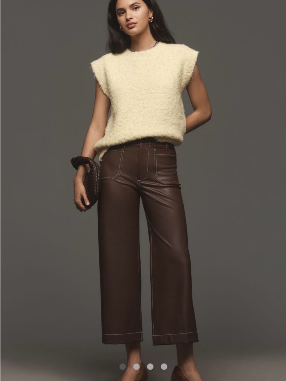 Maeve Brown Faux-Leather Pants